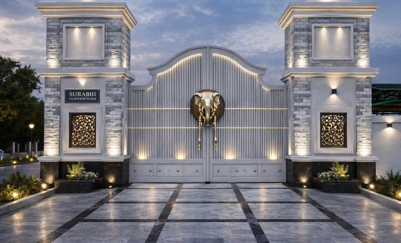 Surabhi SJN Convention Hall grand entrance gate