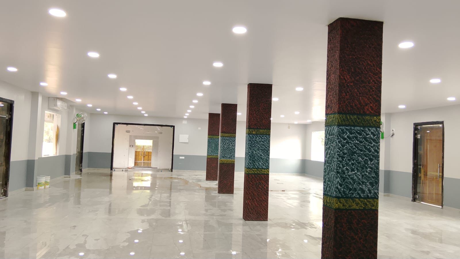 Small function hall wide interior view